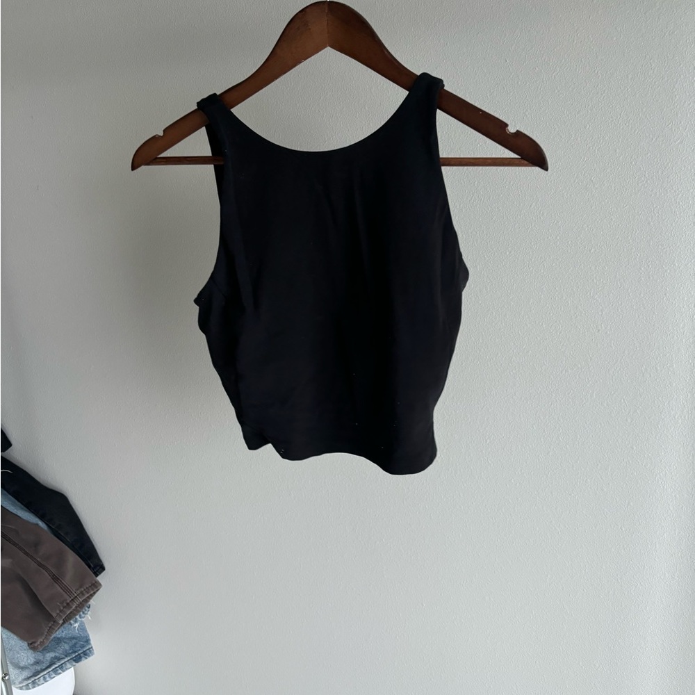 Lululemon Athletica Black Fitted Crop Tank Top